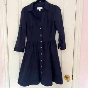 Anthropologie Moulinette Soeurs Navy Blue Reed Dress